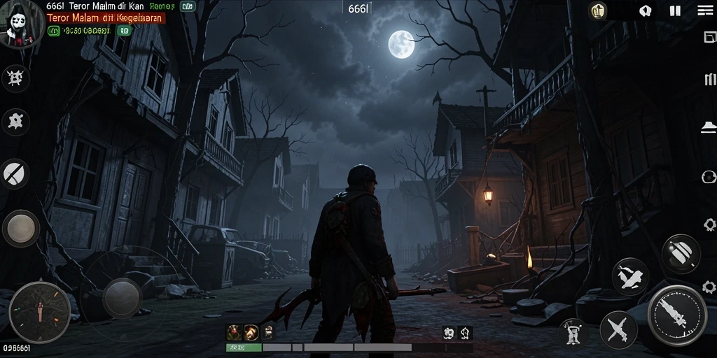 Menampilkan gameplay menakutkan dari 666I di dalam mansion angker.