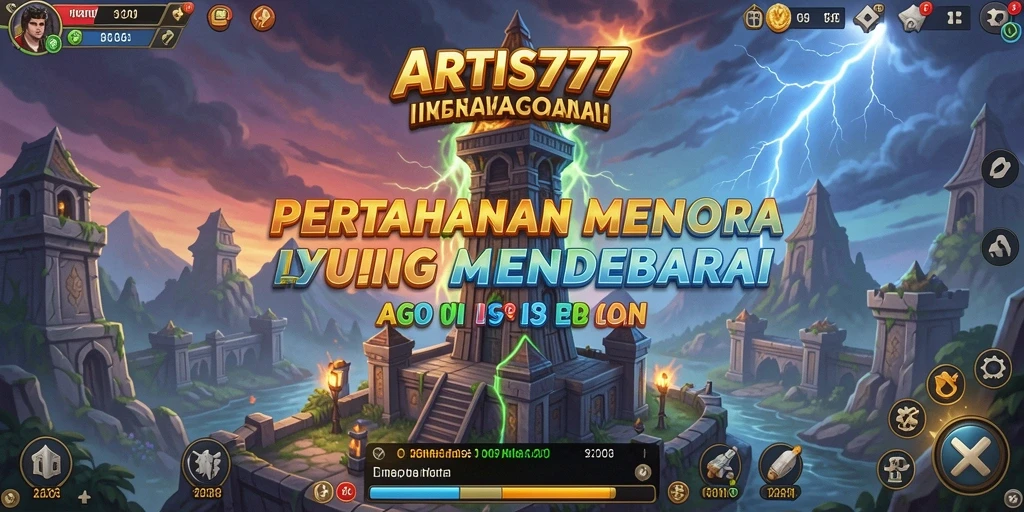 Tampilan gameplay ARTIS777 yang memukau saat mempertahankan menara.