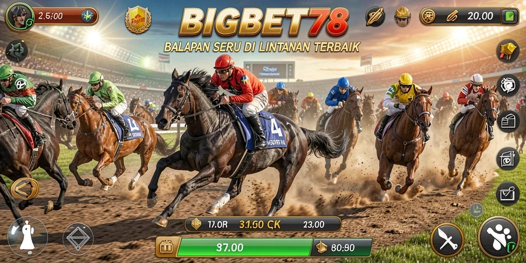 Tampilan gameplay seru di lintasan balapan BIGBET78.