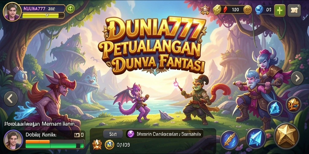 Tampilan gameplay DUNIA777 dengan aksi petualangan seru.