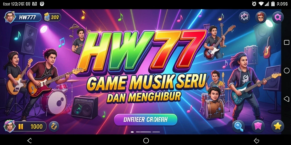 Screenshot gameplay HW777 menampilkan aksi bermain musik yang seru.
