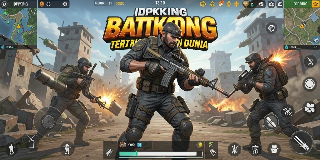 Screenshot gameplay IDPKING yang mendebarkan saat bertempur di arena.