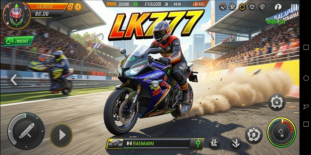 Gameplay seru dalam balapan motor yang menegangkan.