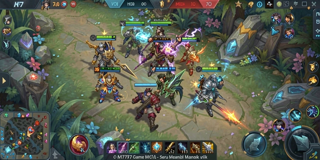 Screenshot gameplay MOBA yang menegangkan di MT777.