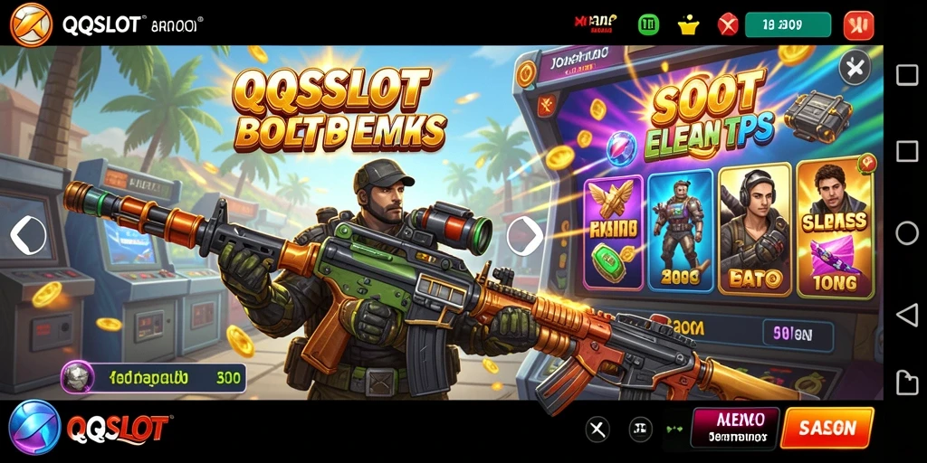 Screenshot gameplay <strong>QQSLOT</strong> menampilkan aksi slot yang mendebarkan dan interaksi antar pemain.