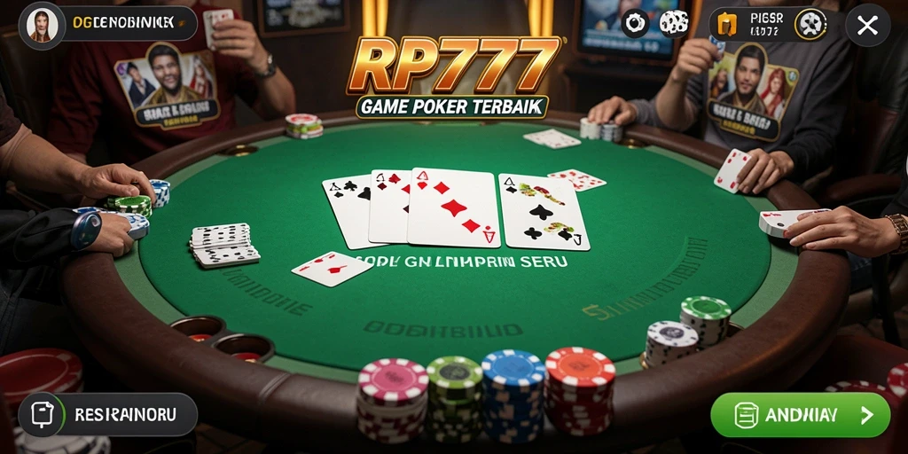 Tampilan seru gameplay Poker di RP777.