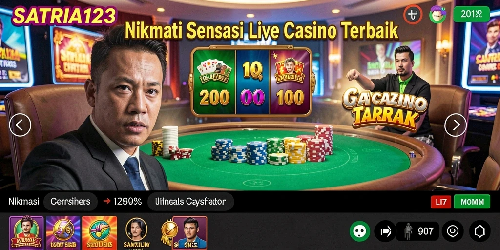 Tampilan gameplay langsung yang menarik di SATRIA123 Live Casino.