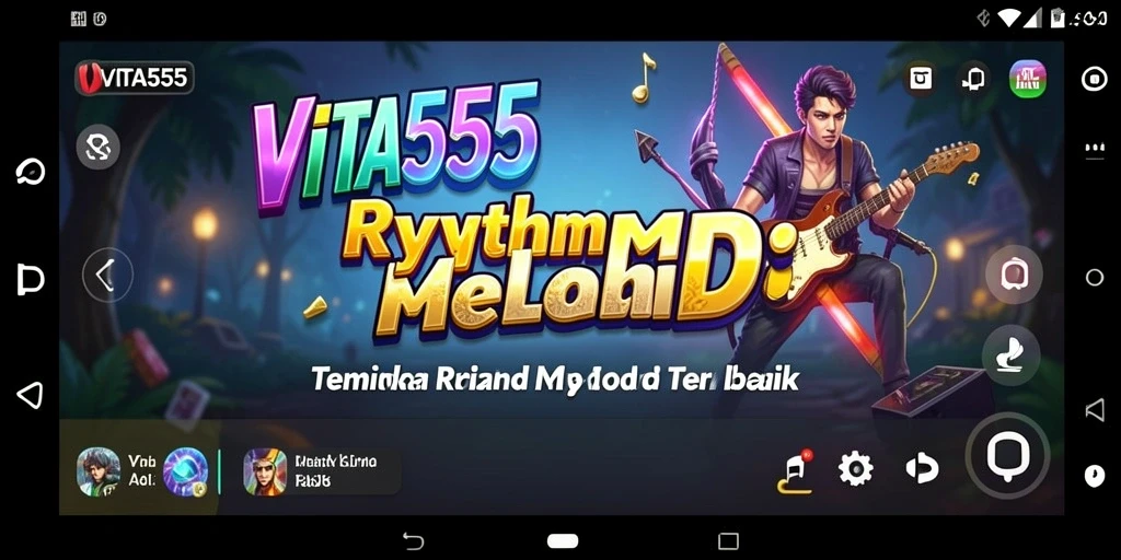 Screenshot gameplay VITA555 menampilkan pengguna yang menikmati pengalaman musik.